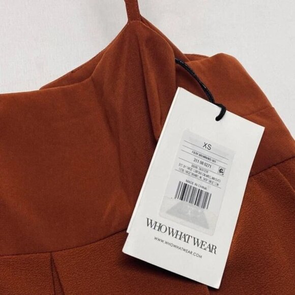 Who What Wear Dress Women's XS Halter Tank Summer Firey Brown Flowy Chiffon NWT - Picture 14 of 15